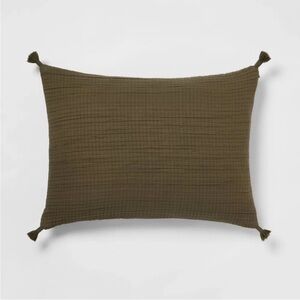 Threshold Olive Green Textured Pillow